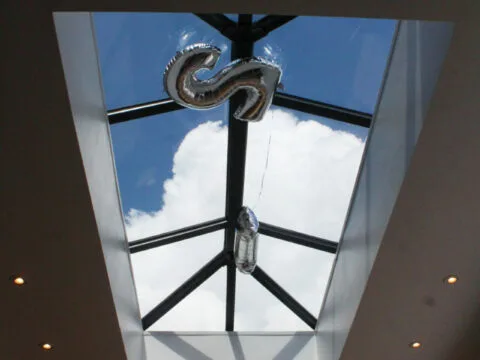 Looking through the roof lantern at the clouds