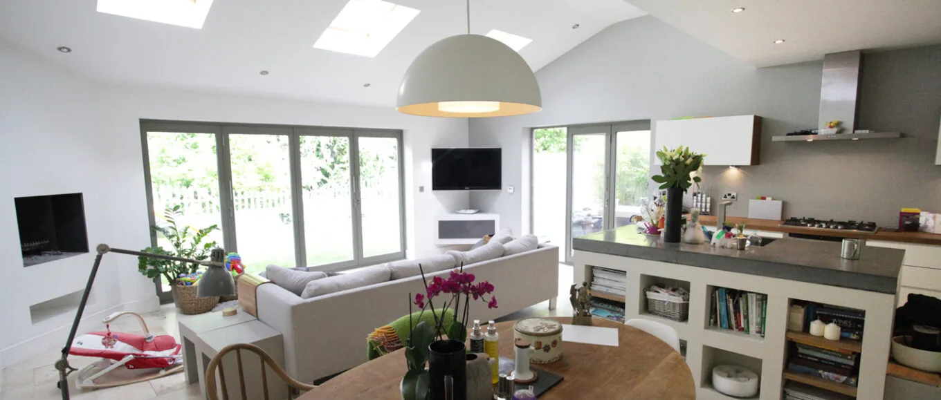 Architecturally designed living kitchen in Darley Abbey, Derby