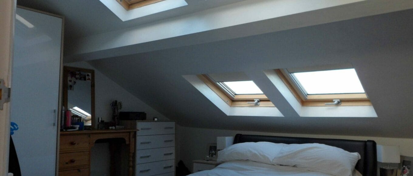 Loft conversion bedroom in Wollaton Nottingham