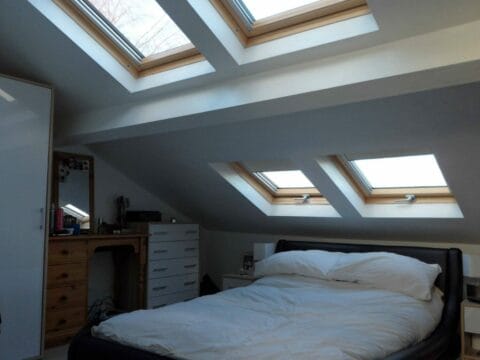 Loft conversion bedroom in Wollaton Nottingham