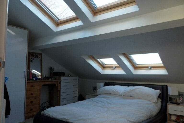 Loft conversion bedroom in Wollaton Nottingham