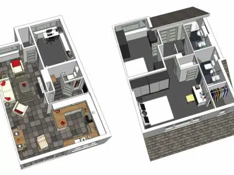 3D architect plans of bungalow floor layout in Derby