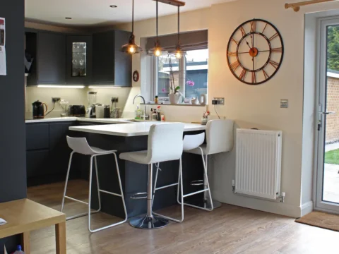 Modern kitchen located to the rear of the property