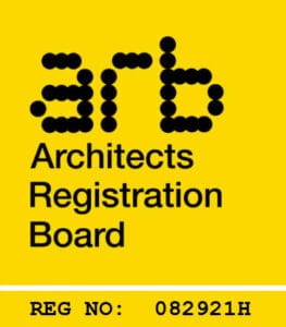 Architect registration board logo and member's registration number